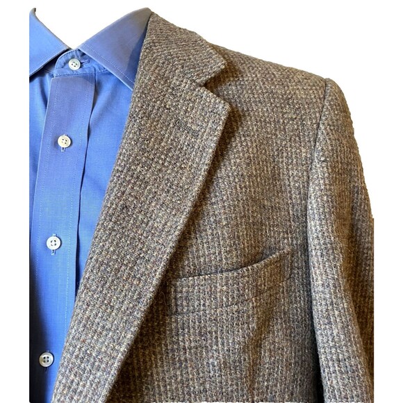 Austin Reed Vintage Tweed Wool Sport Coat Gray Barleycorn Fleck 42 44 Regent St - Picture 1 of 16